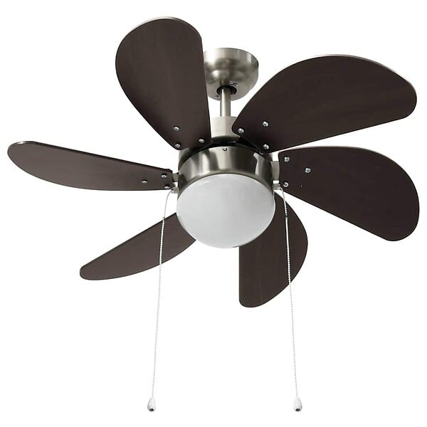 VIDAXL - vidaXL Ventilateur de plafond avec lampe 76 cm Marron foncé - large