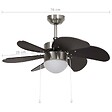 VIDAXL - vidaXL Ventilateur de plafond avec lampe 76 cm Marron foncé - vignette