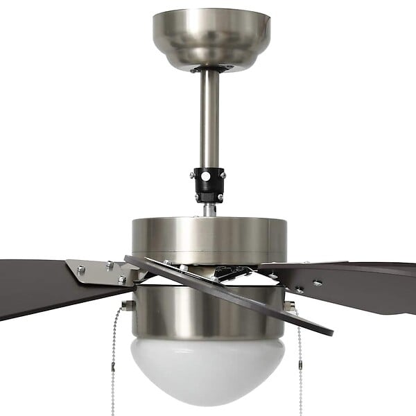 VIDAXL - vidaXL Ventilateur de plafond avec lampe 76 cm Marron foncé - large