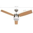 VIDAXL - vidaXL Ventilateur de plafond lampe et télécommande 108cm Marron clair - vignette
