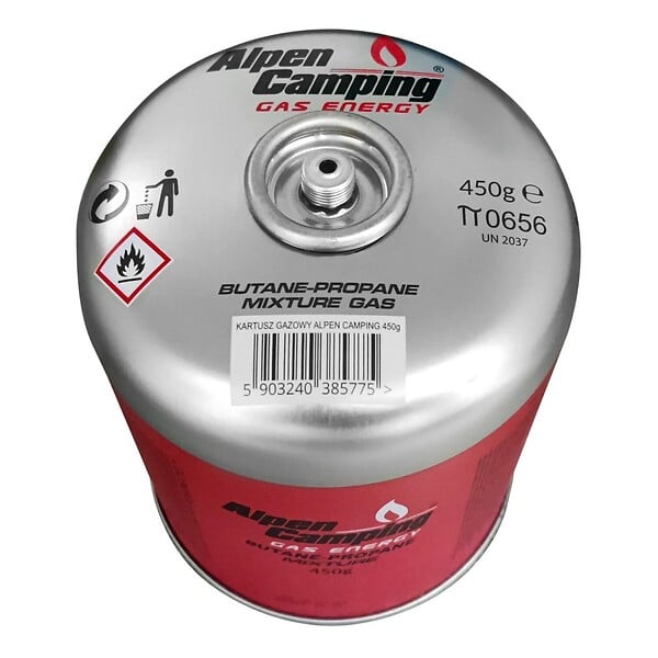 ALPENTECH - Pack 12 Cartouches de gaz 450g Butane propane Valve 7/16 EN417 Réchaud Brûleur Lampe Grill Alpen Camping - large