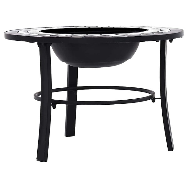 VIDAXL - vidaXL Foyer mosaïque Noir et blanc 68 cm Céramique - large