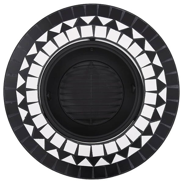 VIDAXL - vidaXL Foyer mosaïque Noir et blanc 68 cm Céramique - large
