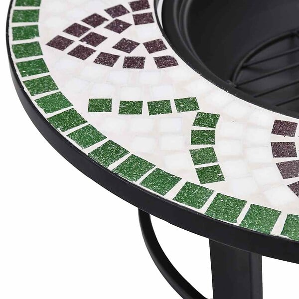 VIDAXL - vidaXL Foyer mosaïque Vert 68 cm Céramique - large