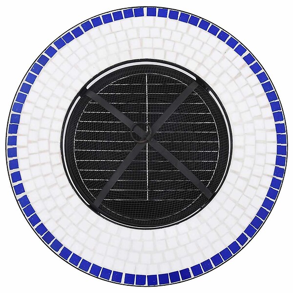 VIDAXL - vidaXL Table de foyer mosaïque Bleu et blanc 68 cm Céramique - large
