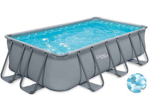 HABITAT ET JARDIN - Piscine tubulaire LUDO 3 - 5.49 x 2.74 x 1.32 m - filtration à  sable 5,1m3/H - large