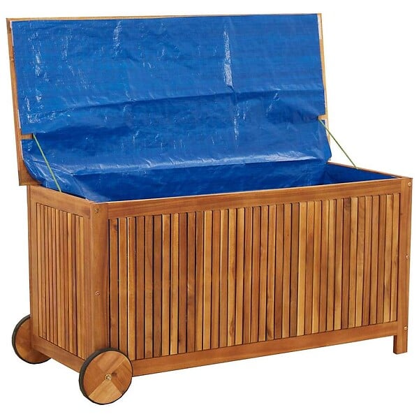 VIDAXL - vidaXL Boîte de rangement de jardin avec roues 113x50x58cm Bois acacia - large