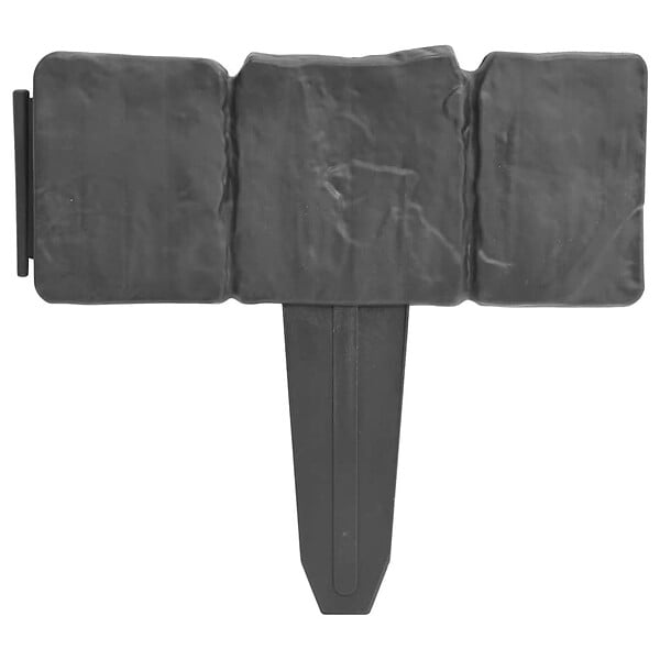 VIDAXL - vidaXL Clôture de jardin/pelouse plastique aspect de pierre 41 pcs 10m - large
