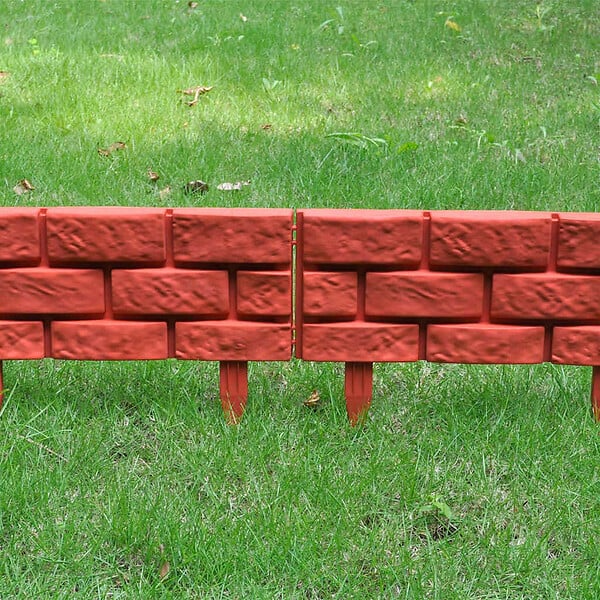 VIDAXL - vidaXL Clôture de jardin avec design de briques 11 pcs - large