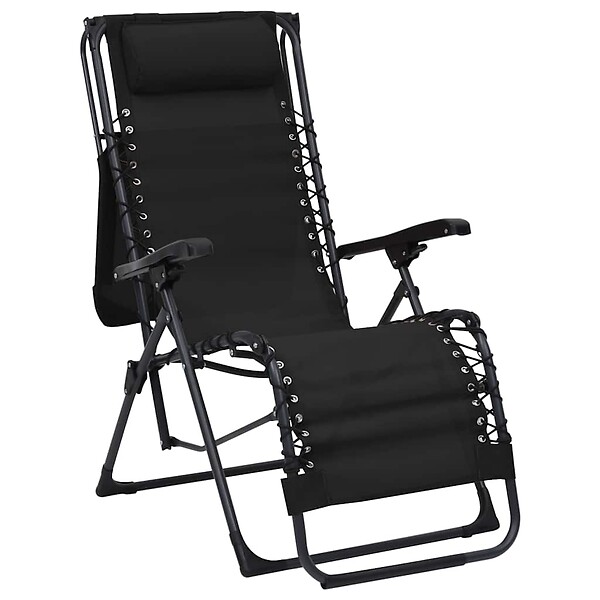 VIDAXL - vidaXL Chaises pliables de terrasse lot de 2 Textilène Noir - large
