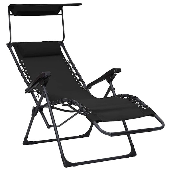 VIDAXL - vidaXL Chaises pliables de terrasse lot de 2 Textilène Noir - large