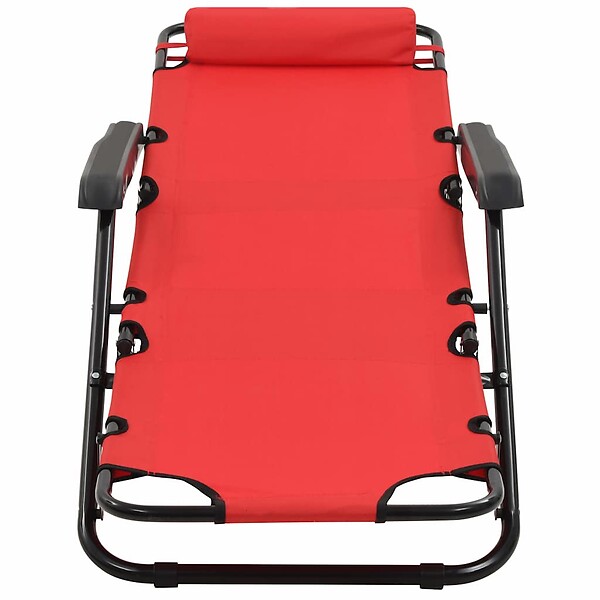 VIDAXL - vidaXL Chaises longues pliables 2 pcs avec repose-pied Acier Rouge - large