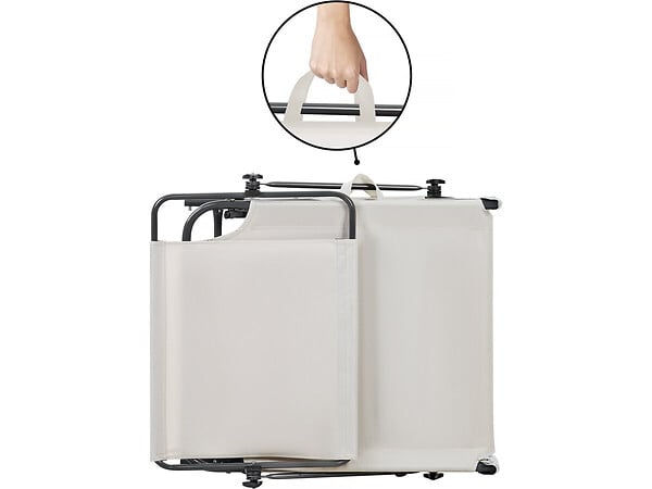 HABITAT ET JARDIN - Bain de soleil pliable "Lazy" - Avec pare soleil - Beige - large
