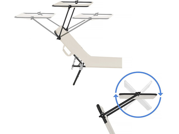 HABITAT ET JARDIN - Bain de soleil pliable "Lazy" - Avec pare soleil - Beige - large