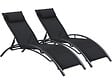HABITAT ET JARDIN - Lot de 2 bains de soleil en aluminium Beauty "Phoenix" - Noir - vignette