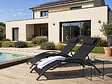 HABITAT ET JARDIN - Lot de 2 bains de soleil en aluminium Beauty "Phoenix" - Noir - vignette