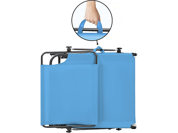 HABITAT ET JARDIN - Lot de 2 bains de soleil pliable "Lazy" - Avec pare soleil - Bleu - large