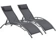 HABITAT ET JARDIN - Bain de soleil en aluminium "Beauty" - Phoenix - Gris foncé / Argenté - Lot de 2 - vignette