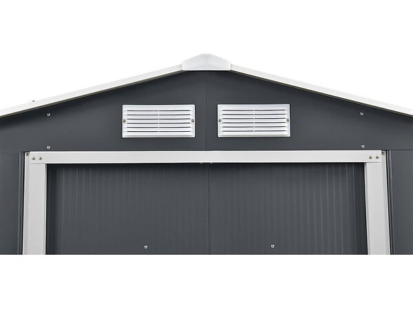 HABITAT ET JARDIN - Abri de jardin métal - "Vegas" - 2,7 m² avec gouttière - Gris - large