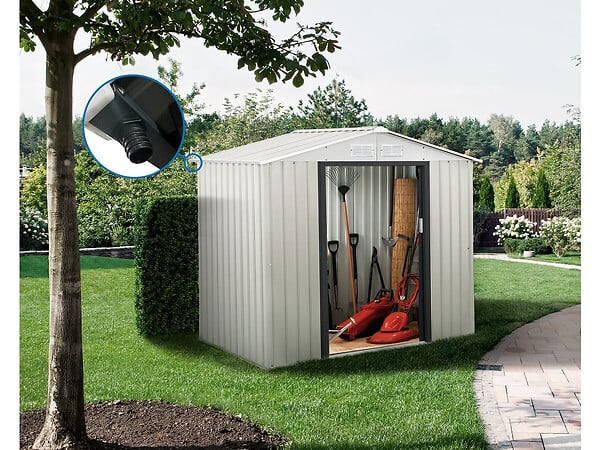 HABITAT ET JARDIN - Abri de jardin métal "Nebraska" - 2,71m² avec gouttière - large