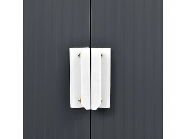 HABITAT ET JARDIN - Abri de jardin métal - "Vegas"- 15 m² avec panneaux solaires - Gris - large