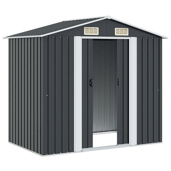 VIDAXL - vidaXL Abri de stockage pour jardin Anthracite Acier 204x132x186 cm - large