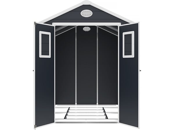 HABITAT ET JARDIN - Abri de jardin résine "Texas" - 5.23 m² - kit d'ancrage inclus  - Anthracite - large