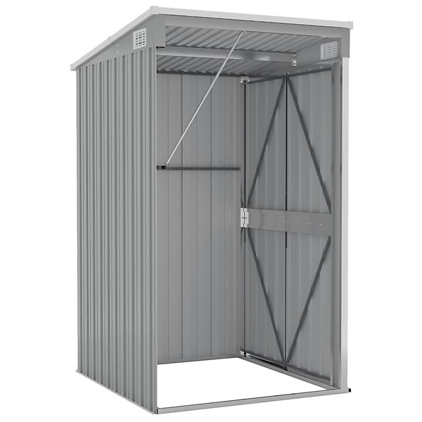 VIDAXL - vidaXL Remise de jardin murale Gris 118x100x178 cm Acier galvanisé - large