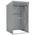 VIDAXL - vidaXL Remise de jardin murale Gris 118x100x178 cm Acier galvanisé - vignette