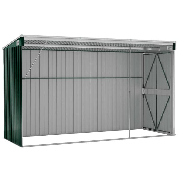 VIDAXL - vidaXL Abri de jardin mural Vert 118x288x178 cm Acier galvanisé - large