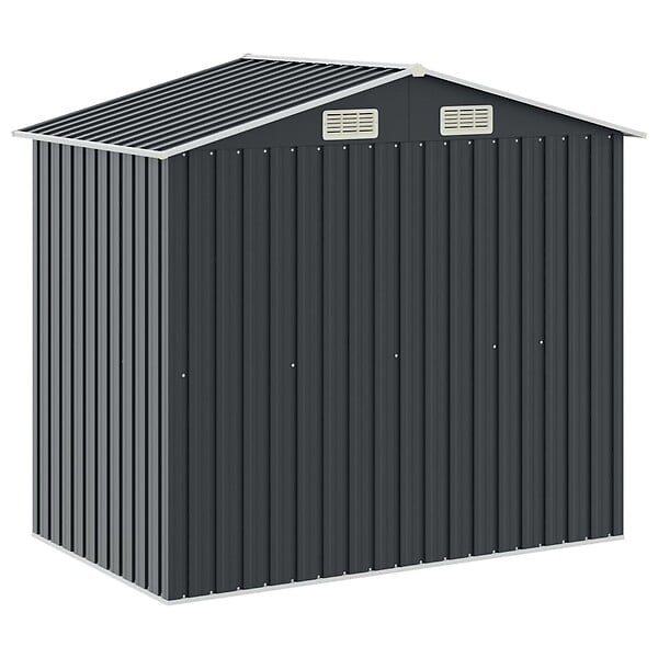 VIDAXL - vidaXL Abri de jardin avec étagère Anthracite 205x130x183 cm Fer - large