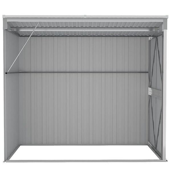 VIDAXL - vidaXL Abri de jardin mural Gris 118x194x178 cm Acier galvanisé - large