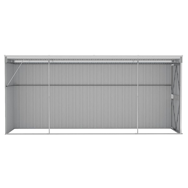 VIDAXL - vidaXL Abri de jardin mural Gris 118x382x178 cm Acier galvanisé - large