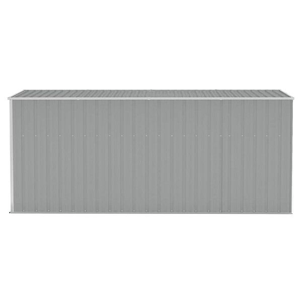 VIDAXL - vidaXL Abri de jardin mural Gris 118x382x178 cm Acier galvanisé - large