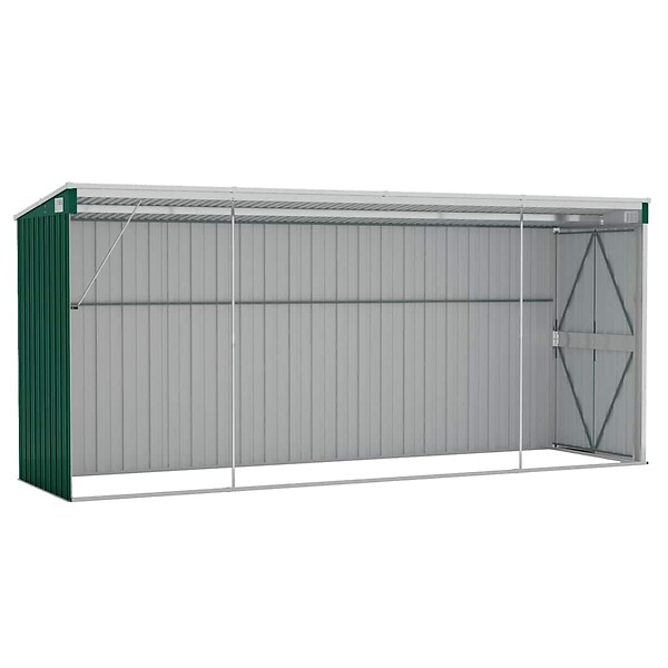VIDAXL - vidaXL Abri de jardin mural Vert 118x382x178 cm Acier galvanisé - large