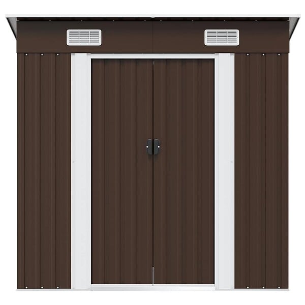 VIDAXL - vidaXL Abri de stockage pour jardin Marron 194x121x181 cm Acier - large
