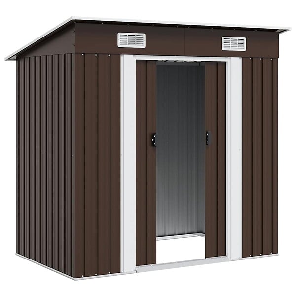 VIDAXL - vidaXL Abri de stockage pour jardin Marron 194x121x181 cm Acier - large