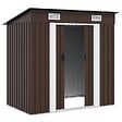 VIDAXL - vidaXL Abri de stockage pour jardin Marron 194x121x181 cm Acier - vignette