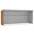 VIDAXL - vidaXL Abri de jardin mural Marron 118x382x178 cm Acier galvanisé - vignette