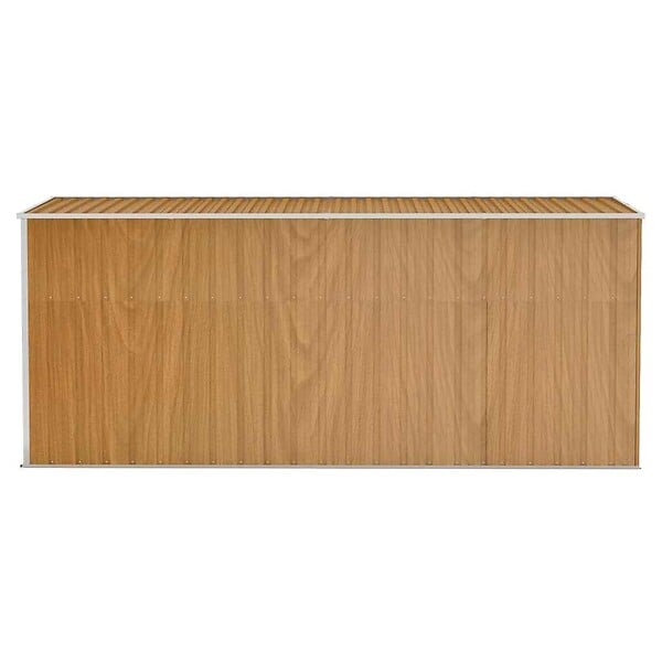 VIDAXL - vidaXL Abri de jardin mural Marron 118x382x178 cm Acier galvanisé - large
