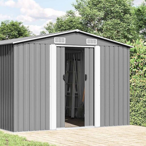 VIDAXL - vidaXL Abri de jardin 257x392x181 cm Métal Gris - large
