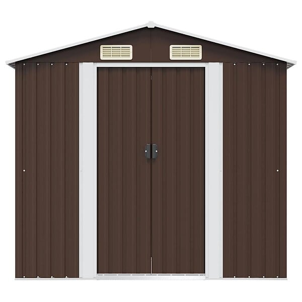 VIDAXL - vidaXL Abri de stockage pour jardin Marron 204x132x186 cm Acier - large