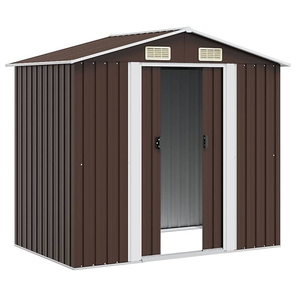 VIDAXL - vidaXL Abri de stockage pour jardin Marron 204x132x186 cm Acier - large