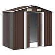 VIDAXL - vidaXL Abri de stockage pour jardin Marron 204x132x186 cm Acier - vignette