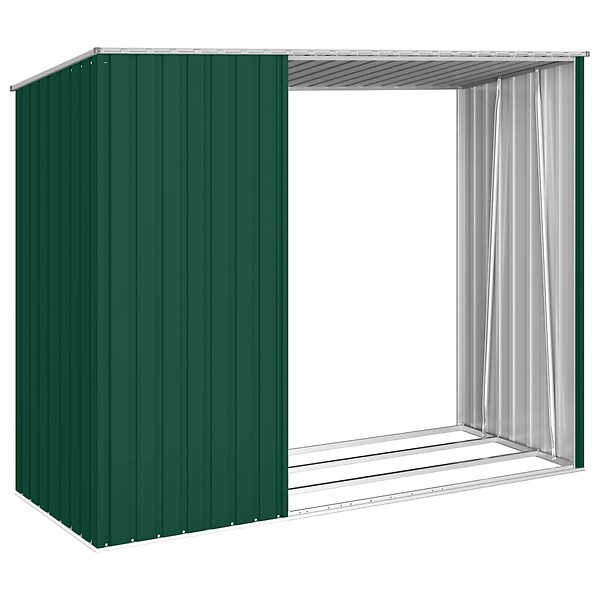 VIDAXL - vidaXL Abri à bois de jardin Vert 245x98x159 cm Acier galvanisé - large