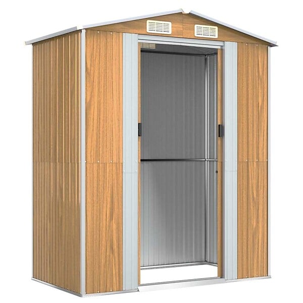 VIDAXL - vidaXL Abri de jardin Marron clair 192x108x223 cm Acier galvanisé - large