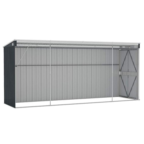 VIDAXL - vidaXL Abri de jardin mural Anthracite 118x382x178 cm Acier - large