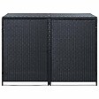 VIDAXL - vidaXL Abris pour poubelle double Résine tressée Noir 148x80x111 cm - vignette