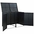 VIDAXL - vidaXL Abris pour poubelle double Résine tressée Noir 148x80x111 cm - vignette