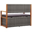 VIDAXL - vidaXL Banc de rangement 115 cm Résine tressée et bois d'acacia Gris - vignette